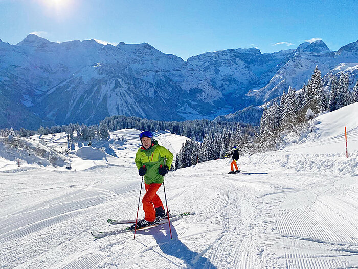 Beim Skifahren in Braunwald.