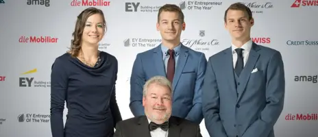 George Kuratle mit seinen Kindern ist Entrepreneur of the year 2018